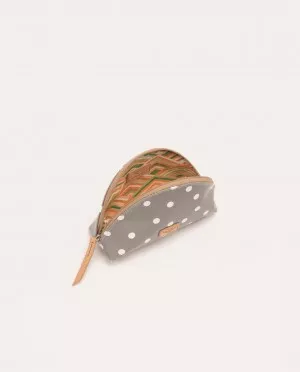 Grey Polka Dot Legacy Medium Domed Cosmetic by Consuela