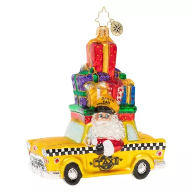 Hailing A Holiday Cab Ornament by Christopher Radko
