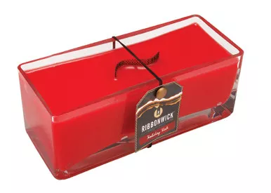 *Holiday Wish Rectangle Glass RibbonWick Candle