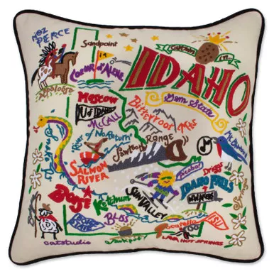 Idaho XL Hand-Embroidered Pillow by Catstudio