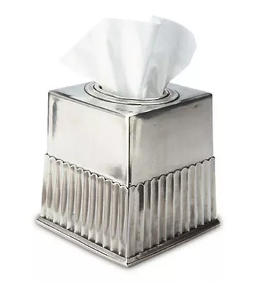 Impero Square Tissue Box by Match Pewter