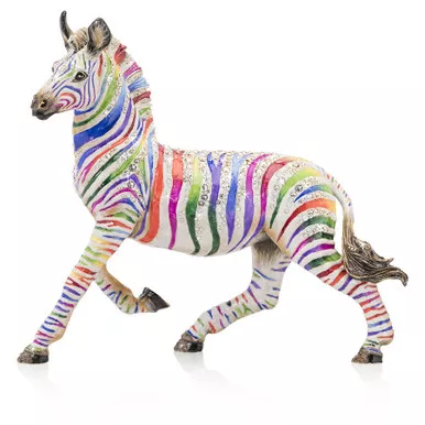 Jay Strongwater Ansel Zebra Rainbow Figurine