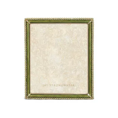 Jay Strongwater Laetitia Stone Edge 8" x 10" Frame - Green