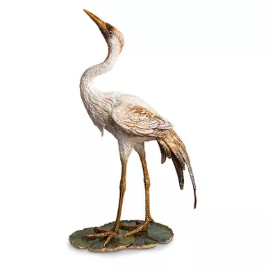 Jay Strongwater Nelson Crane on Lily Pad Figurine