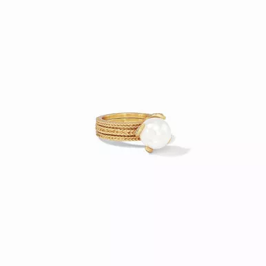 Julie Vos Pear with CZ Size 7 Juliet Gold Ring Set