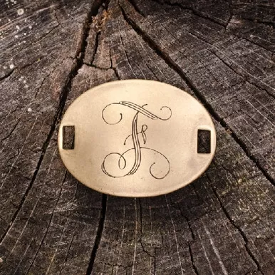 Laiton "F" Monogram Charm by Beaucoup Designs