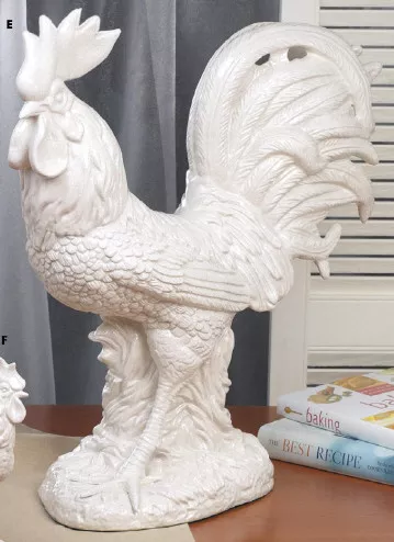 Large Crackle Country Ceramic Rooster