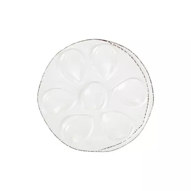 Lastra White Oyster Plate by Vietri