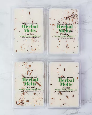 Leather 5.25oz Swan Creek Candle Drizzle Melts 4-Pack