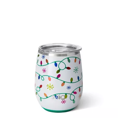 Let It Glow 14 Oz. Stemless Wine Cup by Swig
