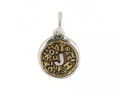 Letter "J" Scramble Insignia Charm by Waxing Poetic