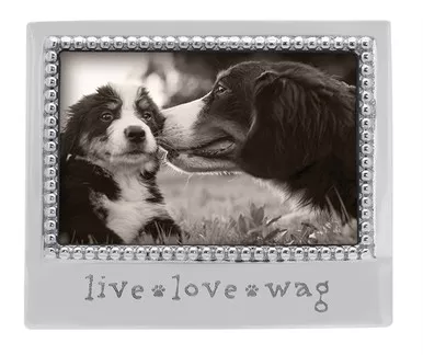 "Live, Love, Wag" Beaded 4" x 6" Frame by Mariposa