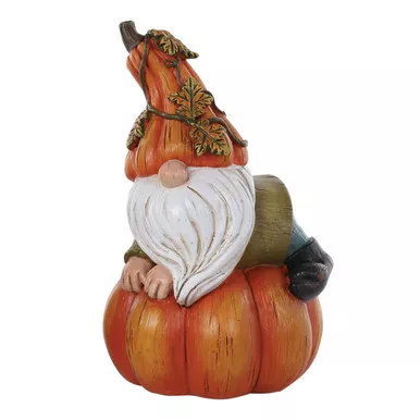 Lounging Pumpkin Gnome Figurine | Small