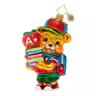 Love To Learn Teddy Ornament by Christopher Radko