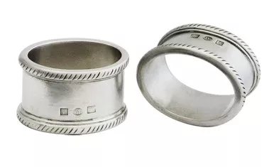 Luisa Oval Napkin Ring Pair by Match Pewter