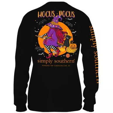 Medium Hocus Pocus Long Sleeve Tee by Simply Southern Tees