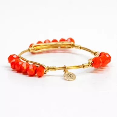 Medium Orange Millie Pebble Large 8" Bangle by Bourbon and Boweties