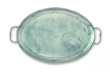 Medium Oval Tray with Handles by Match Pewter