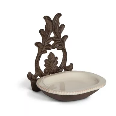 Metal Spoon Rest With Ceramic Insert | Cream - GG Collection