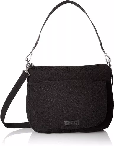 Microfiber Classic Black Carson Shoulder Bag