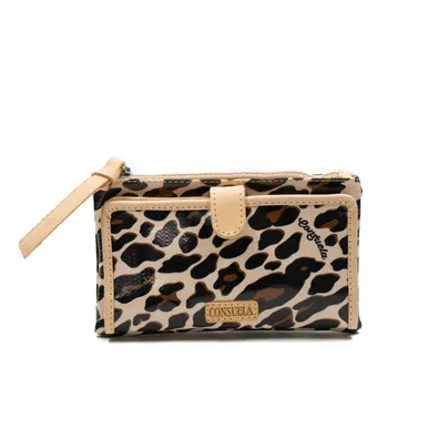 Mona Brown Leopard Slim Wallet by Consuela