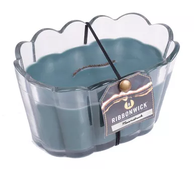 Moonstruck Scalloped Glass RibbonWick Candle
