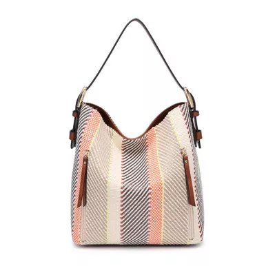 Multicolor Alexa Striped 2-in-1 Hobo Bag by Jen & Co.