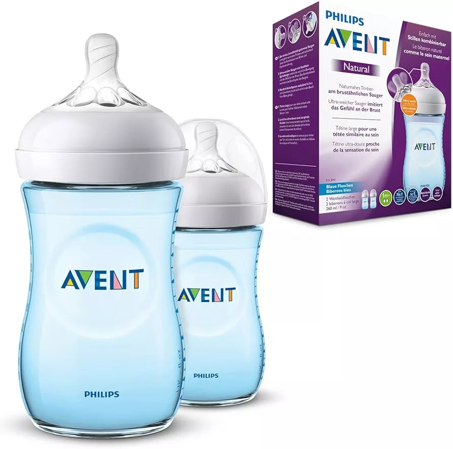 Natural 2.0 Bottle, 260ml X2 - Blue