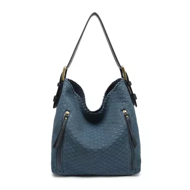 Navy Alexa Checkered Hobo by Jen & Co.
