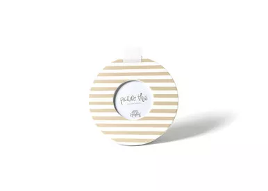 Neutral Medium Stripe Mini 8.5" Round Frame by Happy Everything!