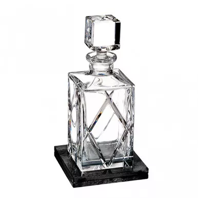 Olann Square Decanter with Marble Coaster by Waterford