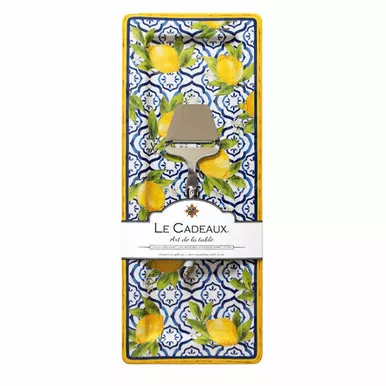 Palermo 18" Rectangle Serving Platter with Cheese Utensil Gift Set by Le Cadeaux