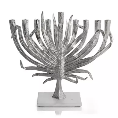 Palm Menorah - Nickel by Michael Aram