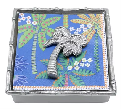 Palm Tree Bamboo Napkin Box by Mariposa