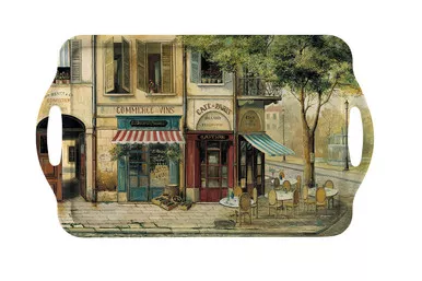 Parisian Scenes Large Melamine Handled Tray by Pimpernel