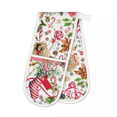 Peppermint Double Oven Glove by Michel Design Works