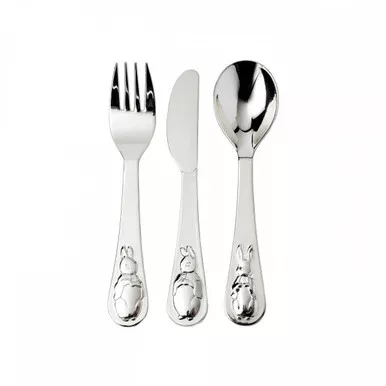 Peter Rabbit Silver Fork, Knife & Spoon Set by Wedgwood