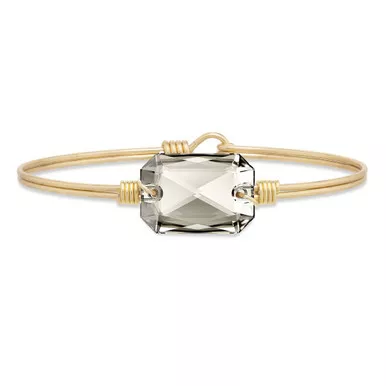 Petite Dylan in Silver Shade Brass Tone Bangle Bracelet by Luca and Danni