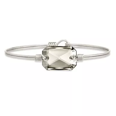 Petite Dylan in Silver Shade Silver Tone Bangle Bracelet by Luca and Danni