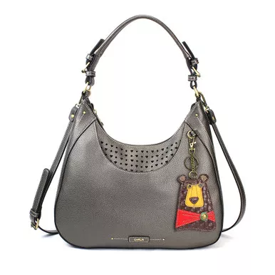 Pewter Brown Bear Sweet Hobo Tote by Chala