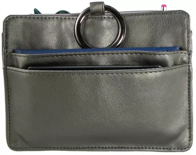 Pewter Mod Pouchee Purse Organizer