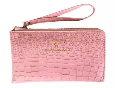 Pink Leather Wristlet by Simply Southern