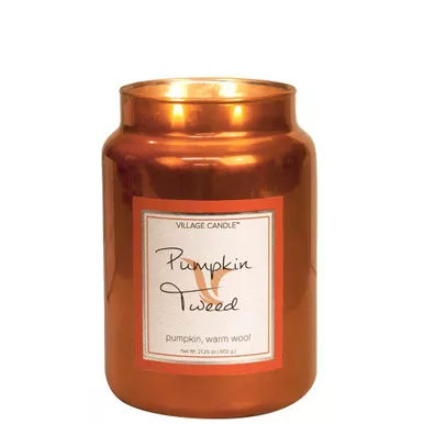 Pumpkin Tweed 26 oz. Metallic Jar by Village Candles