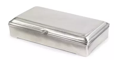 Rectangle Lidded Box with Divider by Match Pewter