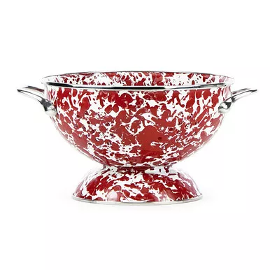 Red Swirl Colander by Golden Rabbit