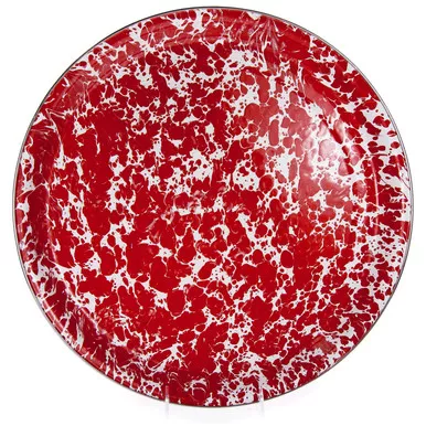 Red Swirl Large Serving Tray by Golden Rabbit