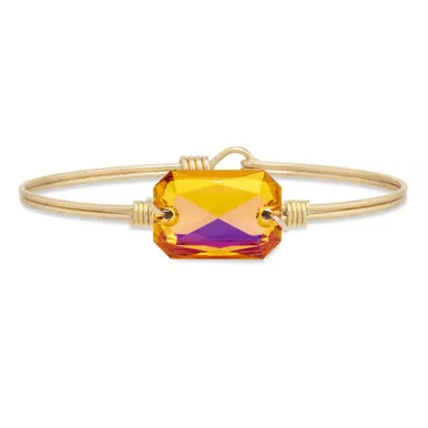 Regular Dylan Brass Tone Bangle Bracelet in Pumpkin by Luca and Danni