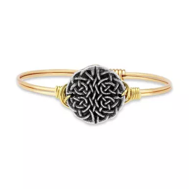 Regular Journey Knot Brass Tone Bangle Bracelet by Luca and Danni