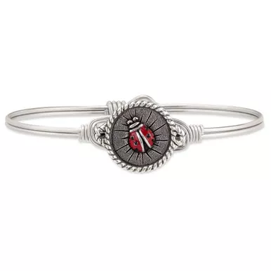 Regular Ladybug Silver Tone Bangle Bracelet by Luca and Danni
