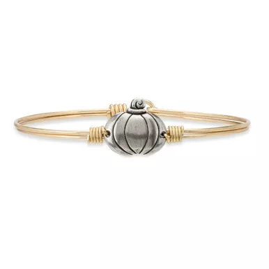 Regular Pumpkin Brass Tone Bangle Bracelet by Luca and Danni
